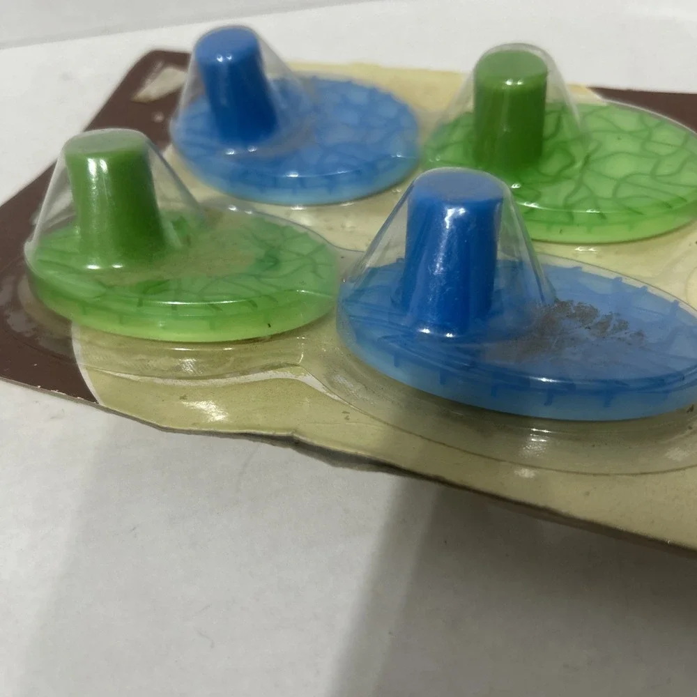 4 Pc Self Adhesive Hooks Vintage Green Blue Cracked Glass Style Geometric